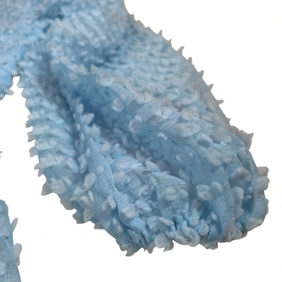 Miss Ord Light Blue Ruffle Mini Dress – Size M – Elegant and Whimsical - Picture 7 of 11